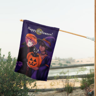 Happy Halloween Costumes House Flag