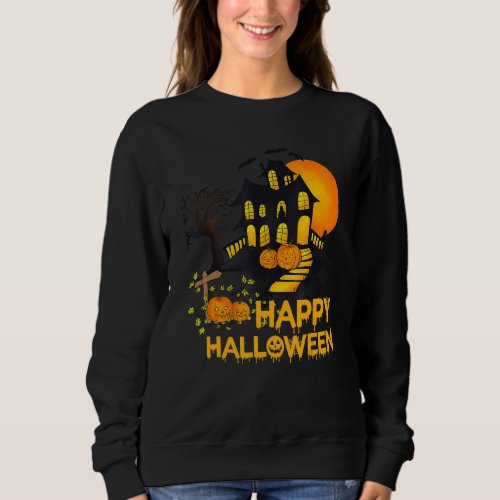Happy Halloween Costumes  Pumpkins House Men Women Sweatshirt
