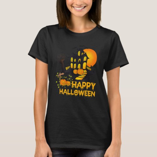 Happy Halloween Costumes  Pumpkins House Men Women T_Shirt