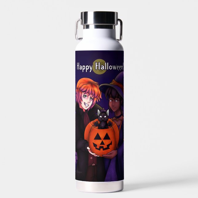 Happy Halloween Costumes Water Bottle (Front)
