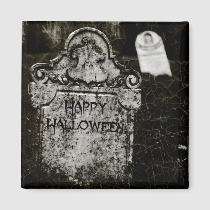 Happy Halloween Creepy Cemetery Magnet