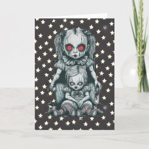 Happy Halloween Creepy Dolls Card