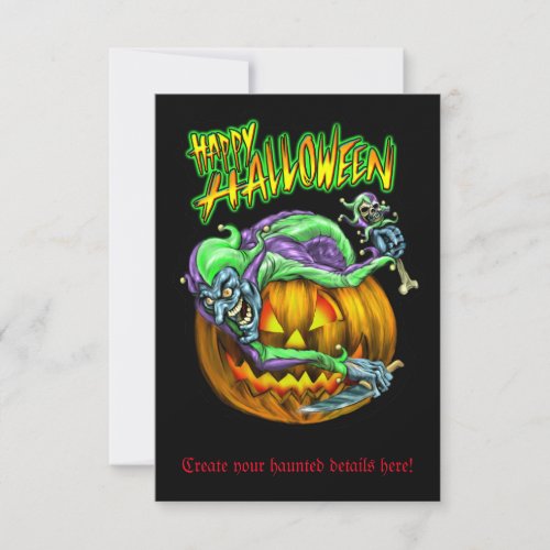 Happy Halloween Creepy JesterKin Invite