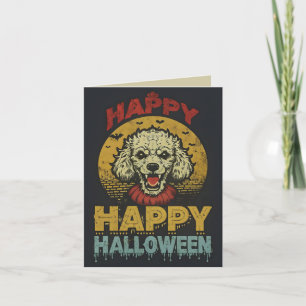 Happy Halloween Creepy Poodle Dog Card
