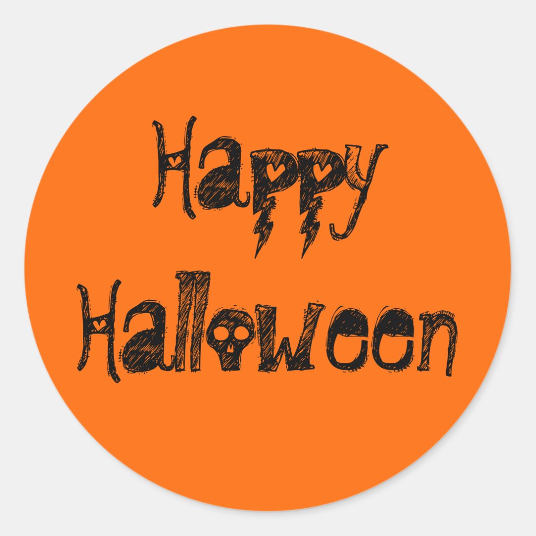 Happy Halloween Creepy Script Text Sticker | Zazzle