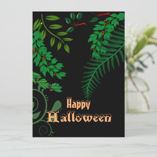 Happy Halloween Creepy Spooky Greenery Dark Night