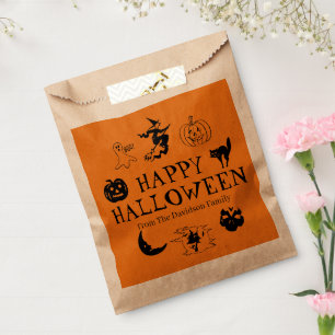 Happy Halloween custom name gift treat  Favor Bag