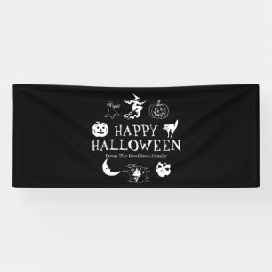 Happy Halloween custom name spooky decoration Banner
