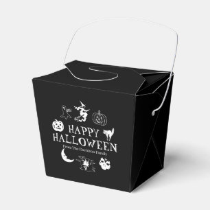 Happy Halloween custom name treat black spooky Favor Boxes