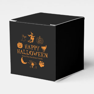 Happy Halloween custom name treat spooky Favor Boxes