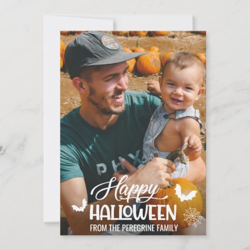 Happy Halloween Custom PhotoTypography Holiday Card