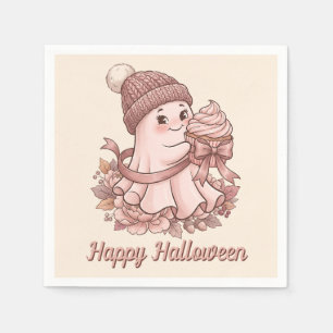 Happy Halloween Cute Autumn Harvest Ghost&Cupcake Napkins