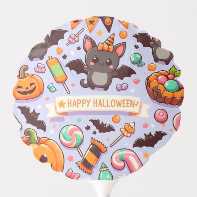 Happy halloween cute bats candy balloon (Front)