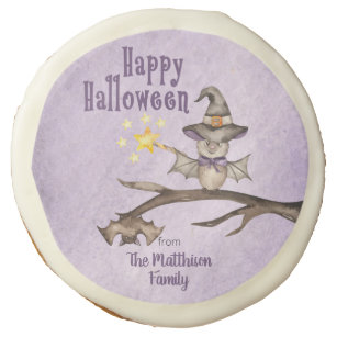 Happy Halloween Cute Bats Wizardry Magic Sugar Cookie