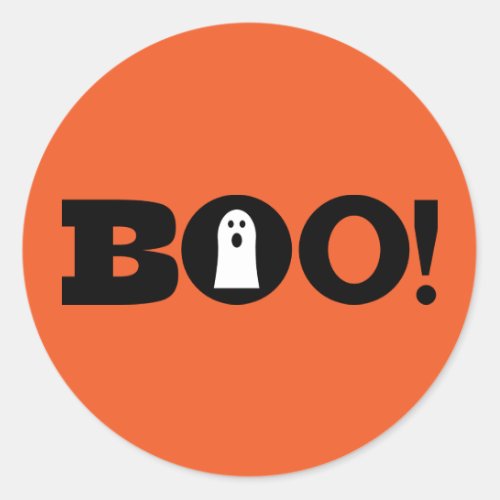 Happy Halloween  Cute Boo Ghost Classic Round Sticker