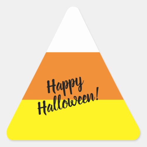 Happy Halloween Cute Candy Corn Triangle Sticker