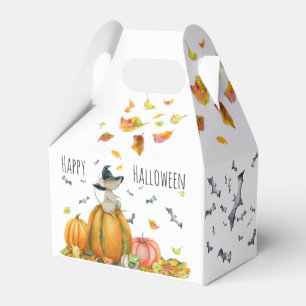 Happy Halloween Cute Cartoon Witch Mouse Favor Boxes
