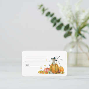 Happy Halloween Cute Cartoon Witch Mouse Place Ca Place Card