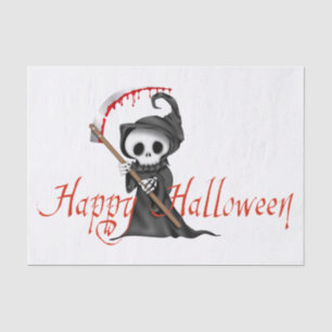 Happy Halloween Cute, Creepy, Spooky Grim Reaper Tissue Paper