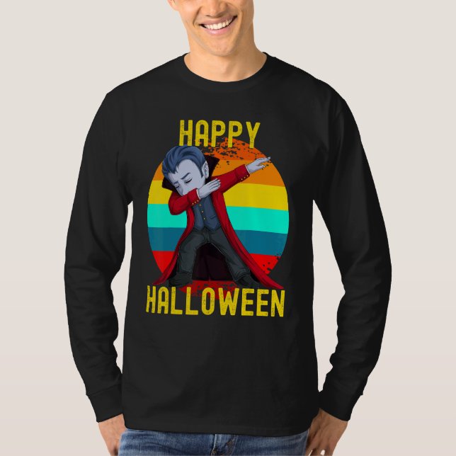 Happy Halloween Cute Dabbing Dracula Kids Vampire  T-Shirt (Front)