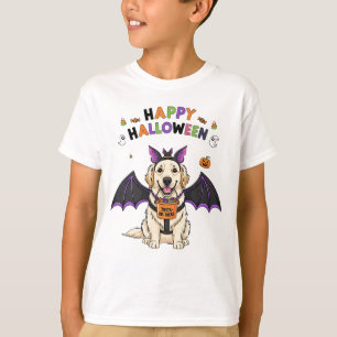 Happy Halloween Cute Dog Bat Trick-or-Treat Boys’ T-Shirt