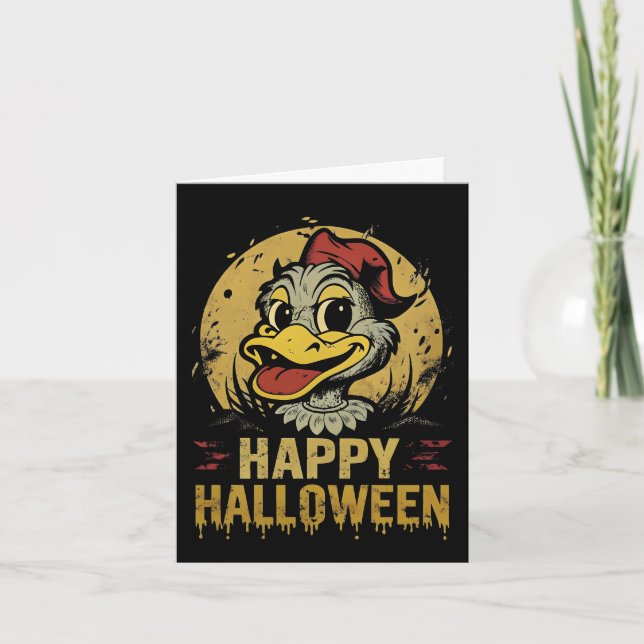 Happy Halloween Cute Duck Card (Front)