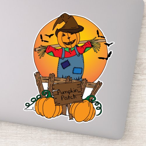 Happy Halloween Cute Fall Scarecrow Sticker