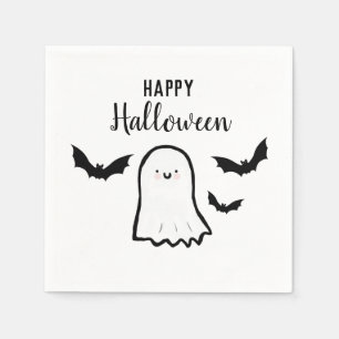 Happy Halloween Cute Ghost Bats Napkins