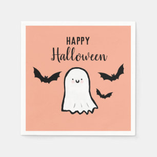 Happy Halloween Cute Ghost Bats Napkins