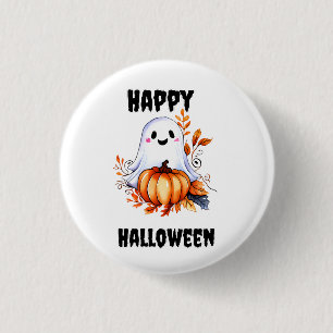 Happy Halloween Cute Ghost Button