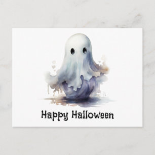 Happy Halloween Cute Ghost Halloween Holiday Postcard