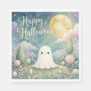 Happy Halloween Cute Ghost Pastel Garden Napkins
