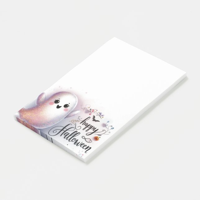 Happy Halloween Cute Ghost Post-it Notes (Angled)