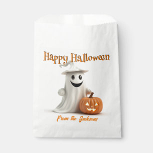 Happy Halloween CUTE GHOST WITH PUMPKIN Favor Bag
