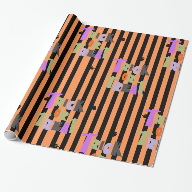 Happy Halloween Cute ghosts  Wrapping Paper (Unrolled)
