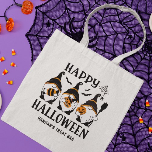 Happy Halloween Cute Gnomes Pumpkins Personalized Tote Bag