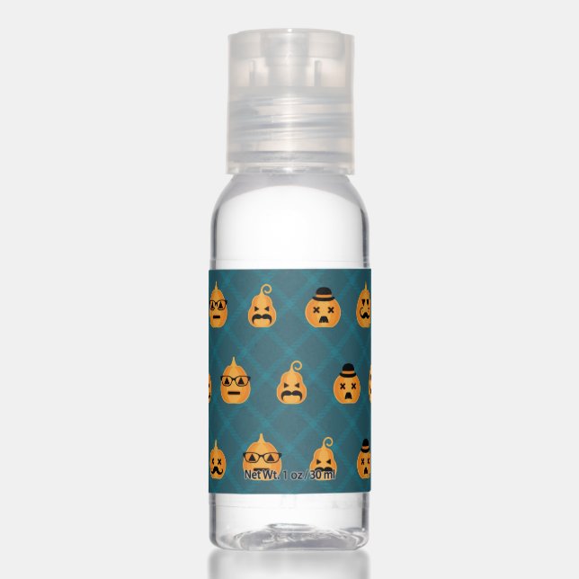 Happy Halloween | Cute Hipster Pumpkin Plaid Hand Sanitizer (Front)