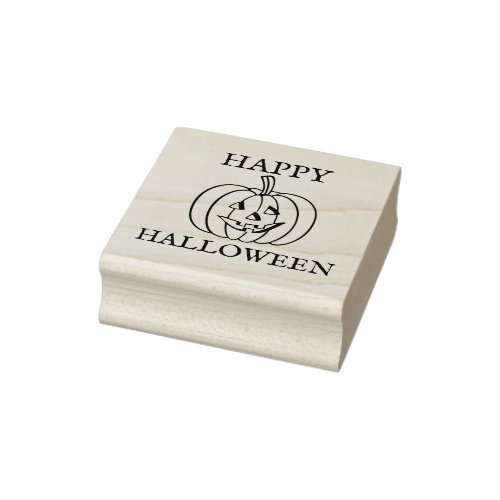 Happy Halloween Cute Jack O lantern Pumpkin Rubber Stamp