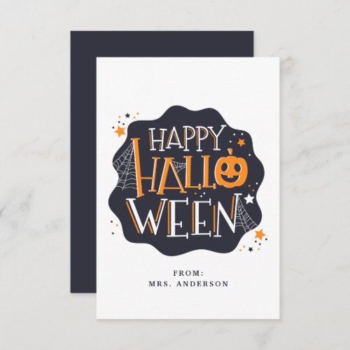 Happy Halloween Cute Kids Classroom Card