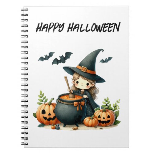 Happy Halloween Cute Little Witch  Notebook