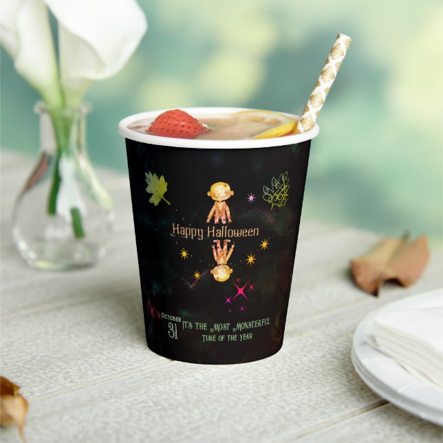 Happy Halloween Cute Monsters Party Paper Cups (Insitu)