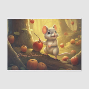Happy Halloween Cute Mouse and Pumpkins Tissue Paper
