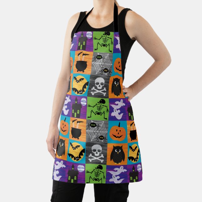 Happy Halloween Cute Pattern Apron (Insitu)