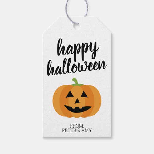 Happy Halloween _ Cute Pumpkin Party Gift Tags