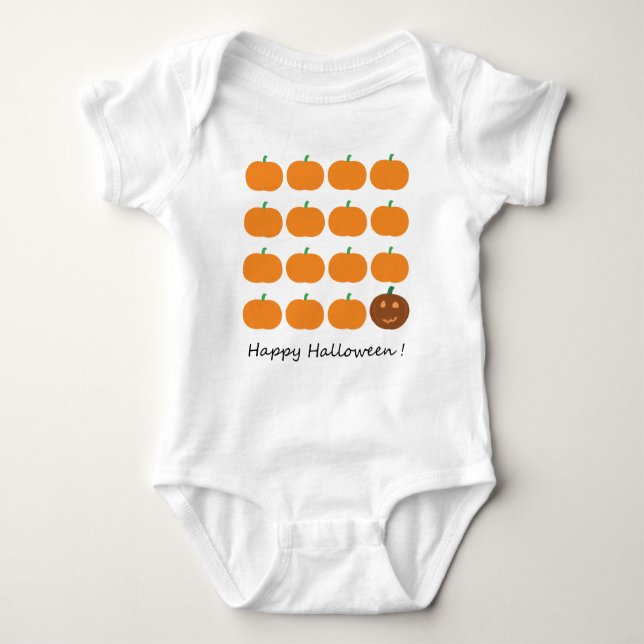 Happy Halloween Cute Pumpkin Patch Baby Bodysuit (Front)