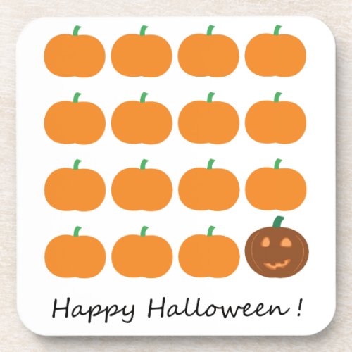 Happy Halloween Cute Pumpkin Patch Beverage Coaster