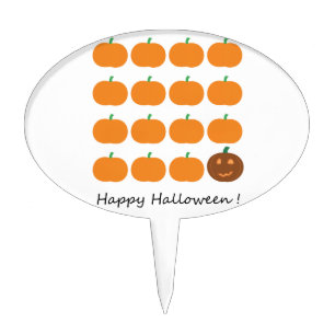 Happy Halloween Cute Pumpkin Patch Cake Topper