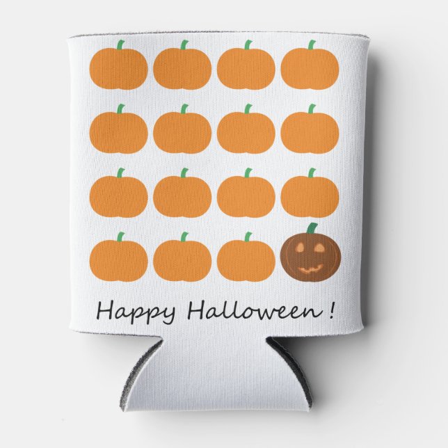 Happy Halloween Cute Pumpkin Patch Can Cooler (Front)