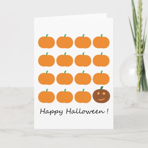 Happy Halloween Cute Pumpkin Patch Card