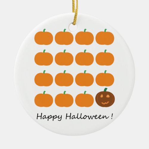 Happy Halloween Cute Pumpkin Patch Ceramic Ornament